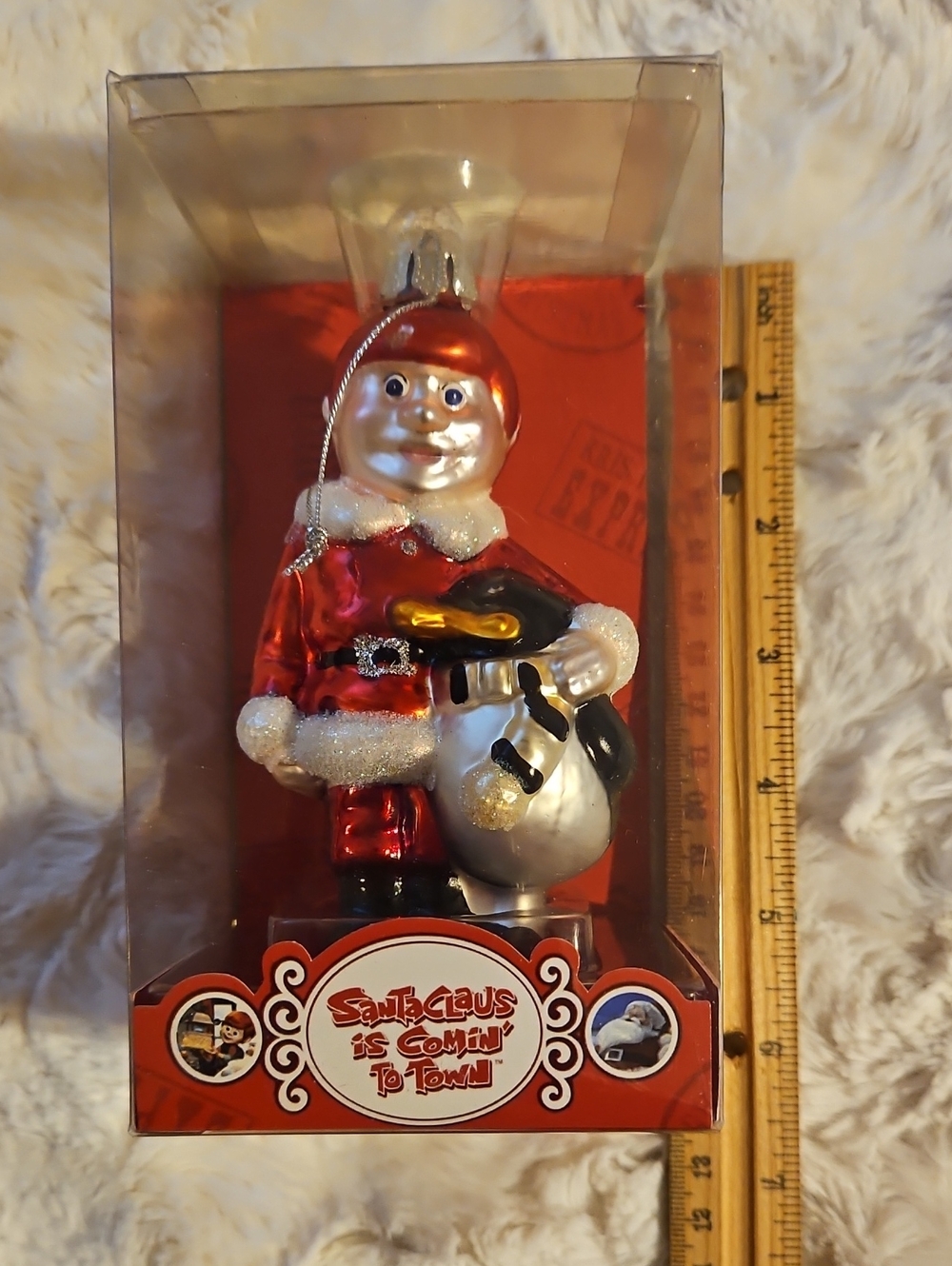 Santa Claus Is Comin' To Town Kris Kringle Glass Ornament The Brass Key New - Picture 2 of 3